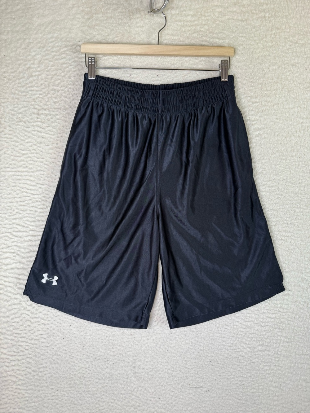 Under Armour Basketball Shorts Shiny Dazzle Pockets Black Men's Size Medium - Picture 2 of 13